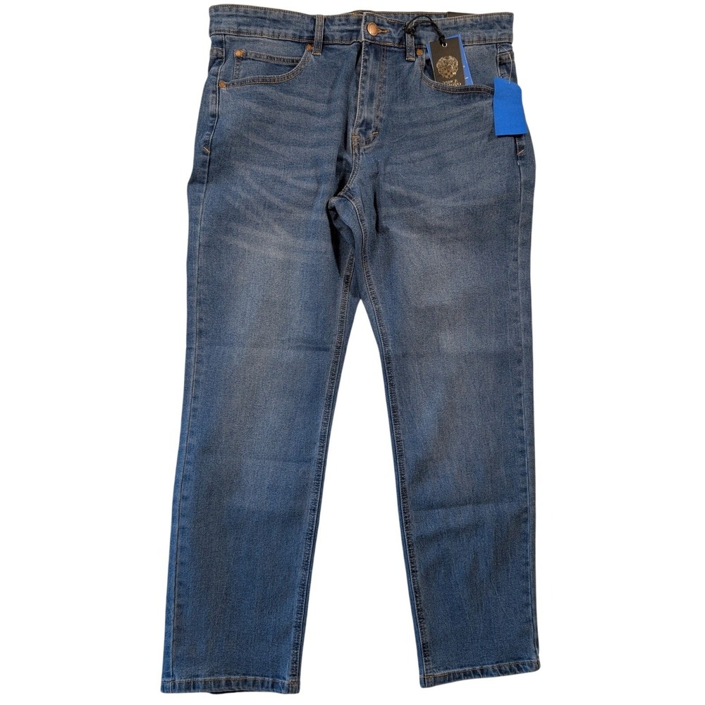 Vince Camuto Men Authentic Straight Hampton Leg Blue Wash Denim Jeans W34 L30